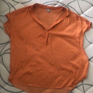 Naked Zebra Orange V Neck Short Sleeve Top